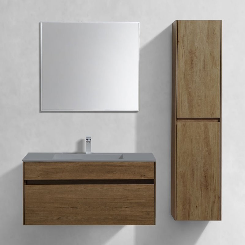 Тумба с раковиной Vincea Chiara 100, дуб табак, с серой  раковиной