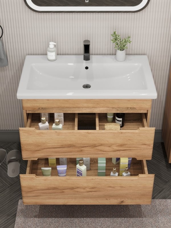 Тумба с раковиной SanStar Diva 80 подвесная, Gold Kraft, раковина Como 80