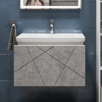 Тумба с раковиной Vigo Geometry 70 подвесная, бетон, раковина Como 70