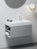 Тумба с раковиной Ravak Lite SD 80 L дымчато-серая Тумба с раковиной Ravak Lite SD 80 L дымчато-серая