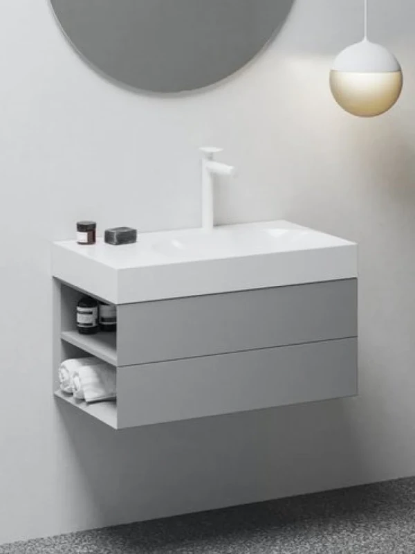 Тумба с раковиной Ravak Lite SD 80 L дымчато-серая
