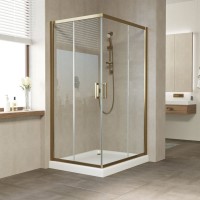 Душевой уголок Vegas Glass ZA-F Tur Novo 110*100 05 01 профиль бронза, стекло прозрачное