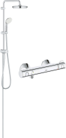 Душевая стойка Grohe Grohtherm 26381001 + Термостатический смеситель Grohe Grohtherm 800 34558000 для душа