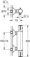 Душевая стойка Grohe Grohtherm 26381001 + Термостатический смеситель Grohe Grohtherm 800 34558000 для душа