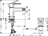 Смеситель для биде Hansgrohe Rebris E 72213670 черный матовый