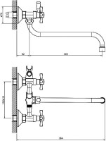 Смеситель с длинным изливом для ванны D-lin 807 D143807 хром Смеситель с длинным изливом для ванны D-lin 807 D143807 хром