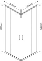 Душевой уголок Vincea Garda VSS-1G9010CLBN 100x90 см, профиль брашированный никель, стекло прозрачное