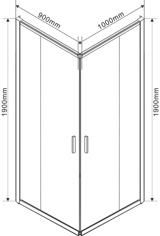 Душевой уголок Vincea Garda VSS-1G9010CLBN 100x90 см, профиль брашированный никель, стекло прозрачное