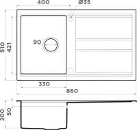 Комплект Мойка Omoikiri Kitagawa 86-WH белая + Измельчитель Nagare 500