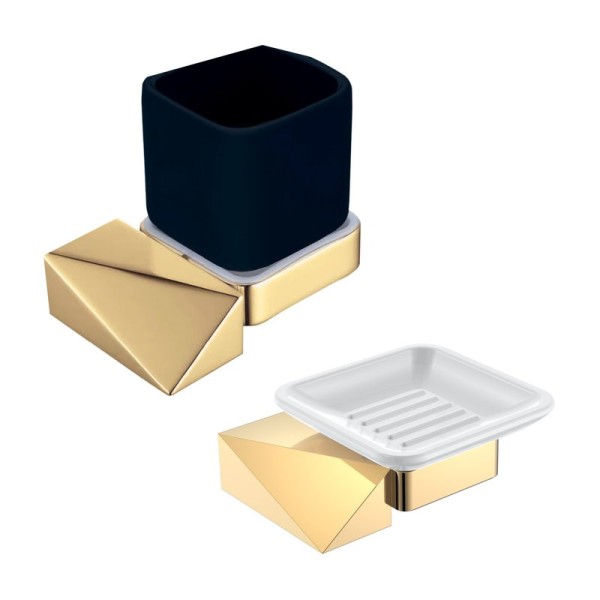 Набор Стакан Boheme New Venturo 10314-G-B + Мыльница 10313-G