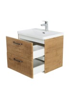 Тумба с раковиной BelBagno Due 50 ручки матовый темный никель, rovere nature