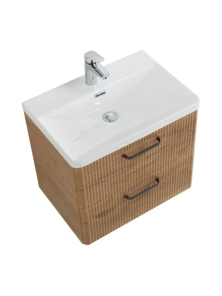 Тумба с раковиной BelBagno Due 50 ручки матовый темный никель, rovere nature