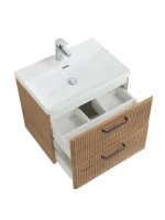 Тумба с раковиной BelBagno Due 50 ручки матовый темный никель, rovere nature