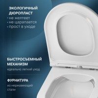 Комплект  Унитаз подвесной AM.PM Func C8F1701SC безободковый, с микролифтом + Система инсталляции для унитазов Grohe Rapid SL 38772001, 3 в 1 с кнопко
