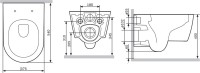 Комплект  Унитаз подвесной AM.PM Func C8F1701SC безободковый, с микролифтом + Система инсталляции для унитазов Grohe Rapid SL 38772001, 3 в 1 с кнопко