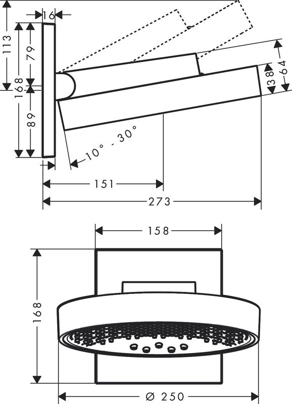 Душевой комплект Hansgrohe Rainfinity 250 (3 jet) 26232000 + 26857000 + 26455000 + 15761000 + 15764000