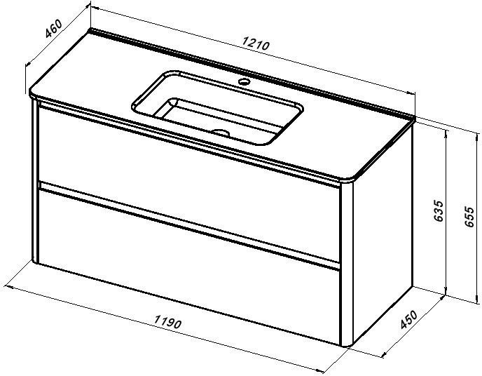 Тумба под раковину без столешницы Allen Brau Gravity 120 2 ящика, матовый белый