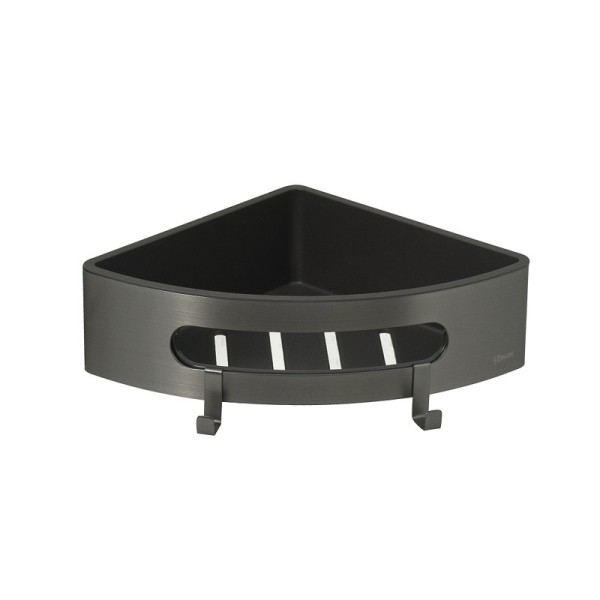 Полка Lemark SHELF LINE 9776048 с крючками, угловая, графит