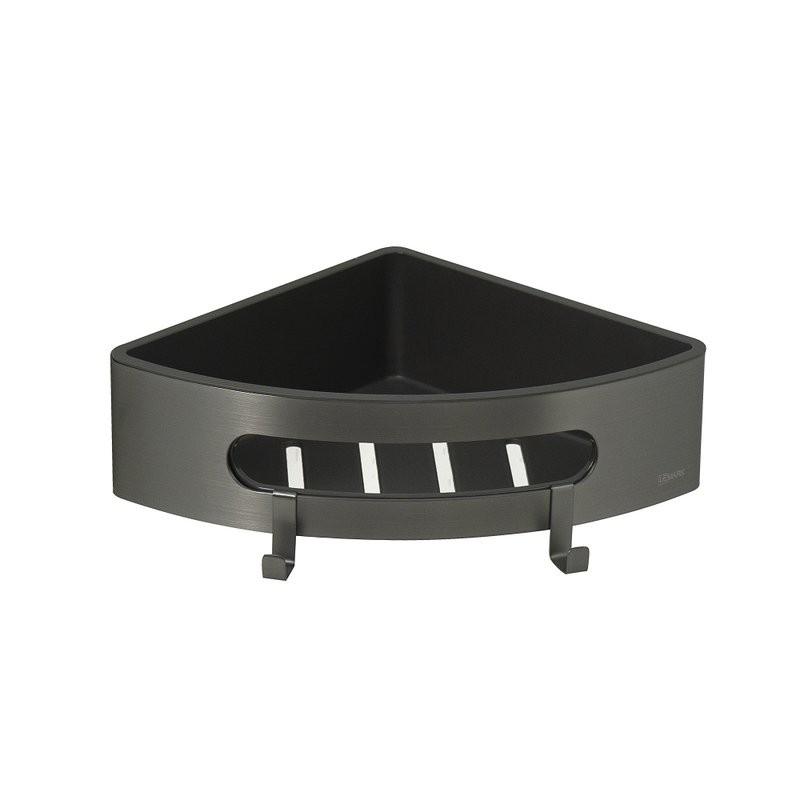 Полка Lemark SHELF LINE 9776048 с крючками, угловая, графит