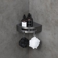 Полка Lemark SHELF LINE 9776048 с крючками, угловая, графит
