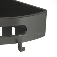 Полка Lemark SHELF LINE 9776048 с крючками, угловая, графит