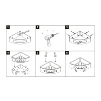Полка Lemark SHELF LINE 9776048 с крючками, угловая, графит