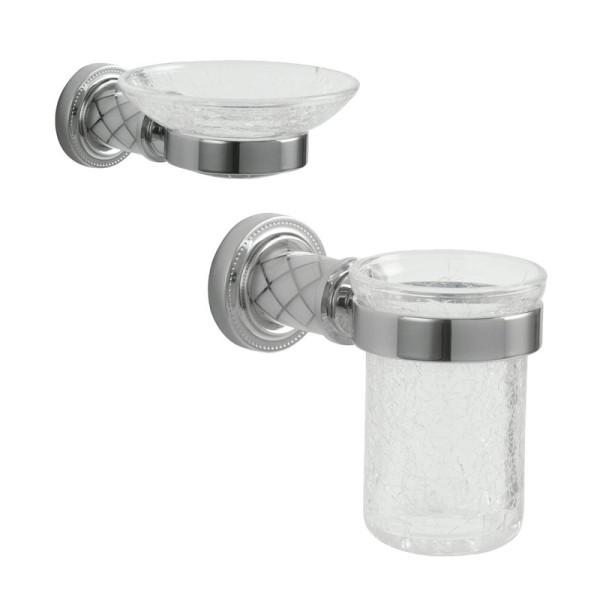 Набор Стакан Boheme Murano 10904-W-CR + Мыльница 10903-W-CR