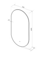 Зеркало CONTINENT Led Cairo 50х100 см, бесконтактный сенсор, с холодной подсветкой