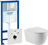 Комплект Унитаз подвесной Vincea Evo VT1-34S + Инсталляция Grohe Rapid SL 38772001 3 в 1 с кнопкой смыва + Шумоизоляция 37131000