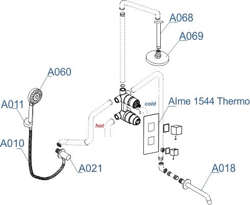 Душевой комплект Wasserkraft A171568 Thermo