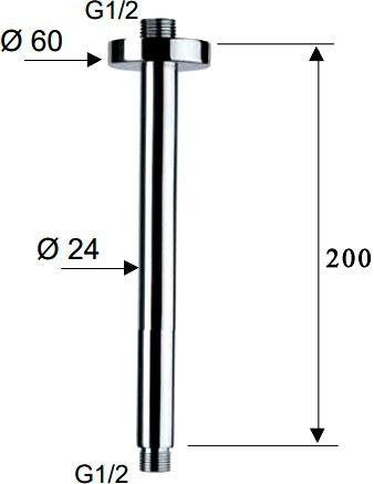 Кронштейн для верхнего душа Remer 347N20 20 см