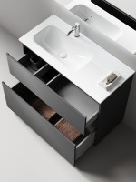 Тумба с раковиной Sancos Folk Floor 100 левая напольная, grey soft, раковина CN7014