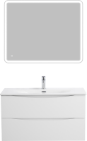Тумба с раковиной BelBagno Marino-cer-n 100 подвесная, bianco opaco