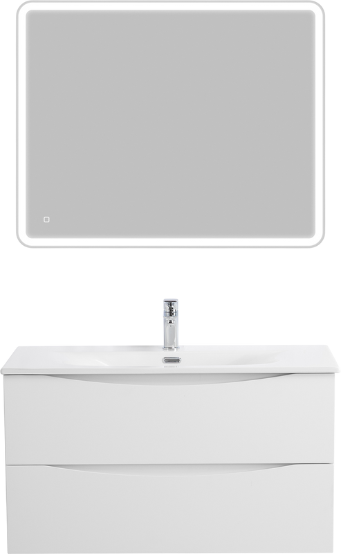 Тумба с раковиной BelBagno Marino-cer-n 100 подвесная, bianco opaco