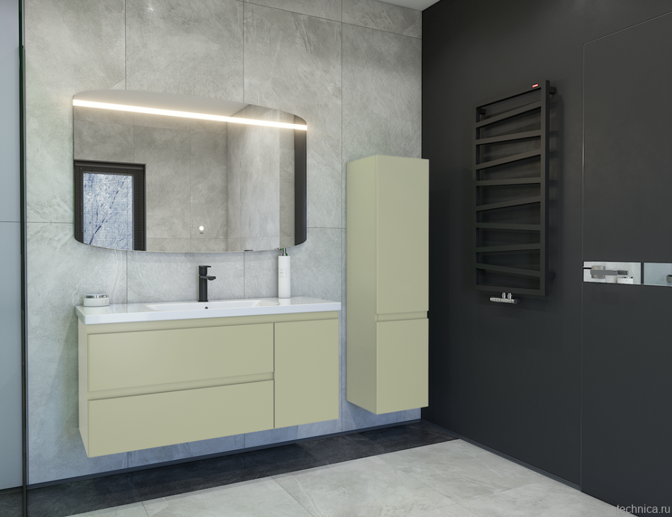 Тумба с раковиной Caprigo Forte 120 R подвесная, фисташка