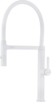 Смеситель для кухни Paulmark Leader Le214101-431, с гибким изливом, матовый белый