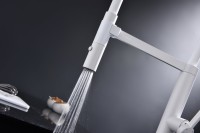 Смеситель для кухни Paulmark Leader Le214101-431, с гибким изливом, матовый белый
