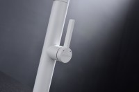 Смеситель для кухни Paulmark Leader Le214101-431, с гибким изливом, матовый белый