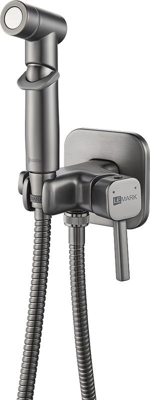 Гигиенический душ Lemark Solo LM7165GM со смесителем, С ВНУТРЕННЕЙ ЧАСТЬЮ, графит
