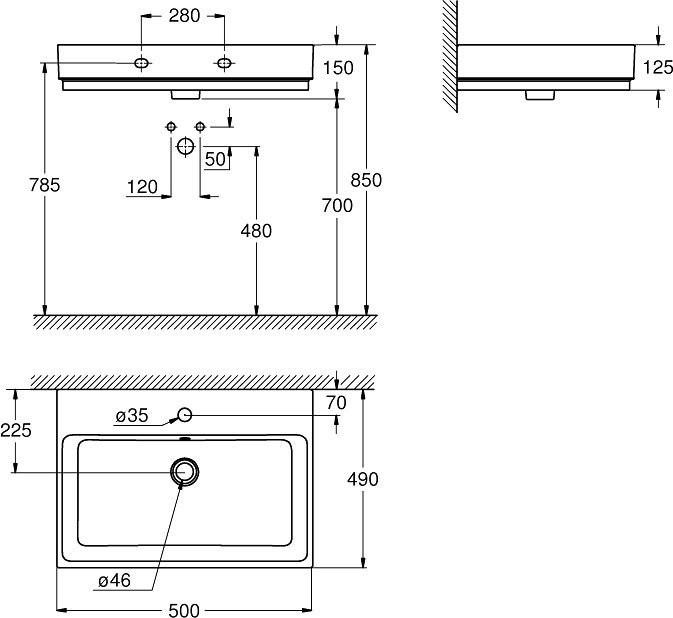 Накладная раковина Grohe Cube Ceramic 3947400H