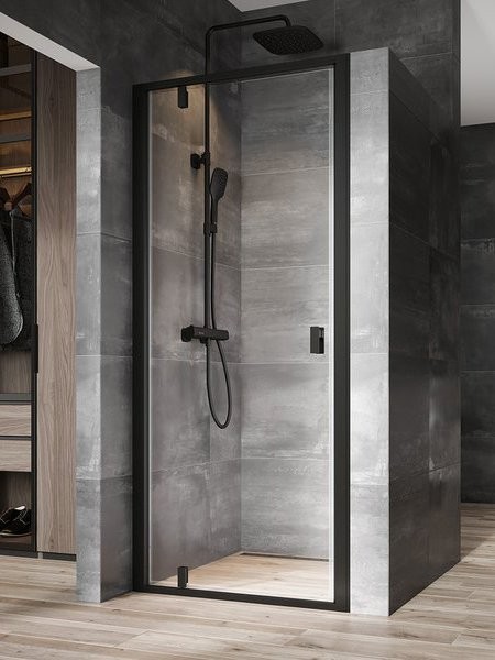 Душевая дверь в нишу Ravak Nexty NDOP1-80 профиль черный, стекло прозрачное