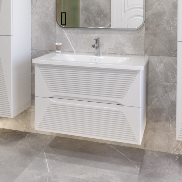 Тумба с раковиной Caprigo Modo Terza 80 подвесная, белая