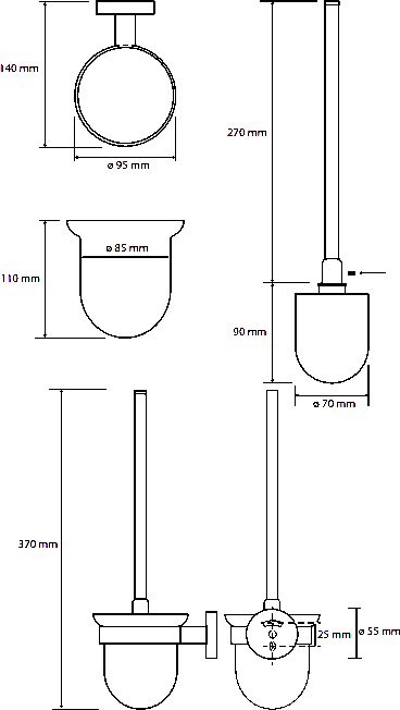 Набор Держатель Bemeta Amber 155112012 + Ершик 155113017