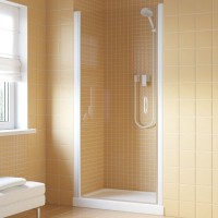 Душевая дверь в нишу Vegas Glass EP Lux 75 01 01 L профиль белый, стекло прозрачное