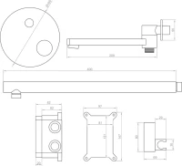 Душевой комплект RGW Shower Panels SP-55B С ВНУТРЕННЕЙ ЧАСТЬЮ, черный