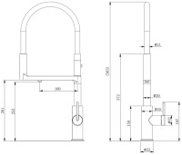 Смеситель для кухни Paulmark Tornado To213402-GB глянцевый черный