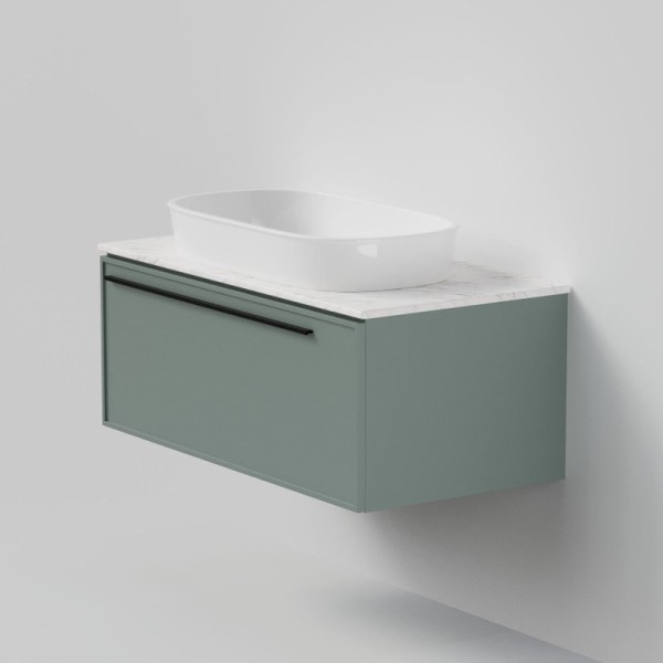 Тумба под раковину со столешницей La Fenice Elba 90 подвесная, серая, столешница белый мрамор