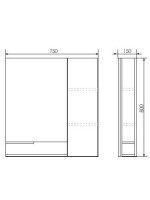 Зеркало Comforty Верона 75 белый дуб Зеркало Comforty Верона 75 белый дуб