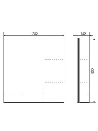 Зеркало Comforty Верона 75 белый дуб