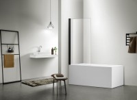 Шторка на ванну AQUATEK AQ DEL SBA 08015BL 80х150 см, черный матовый профиль